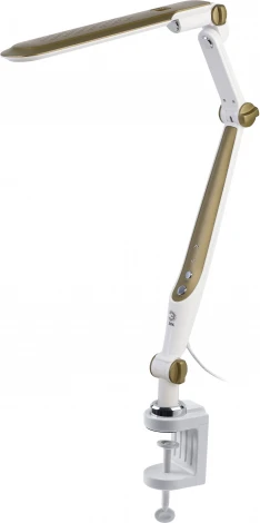 Офисная настольная лампа светодиодная на струбцине с регулировкой цветовой температуры и яркости ЭРА NLED-496-12W-G (220V, сенсорный выключатель)