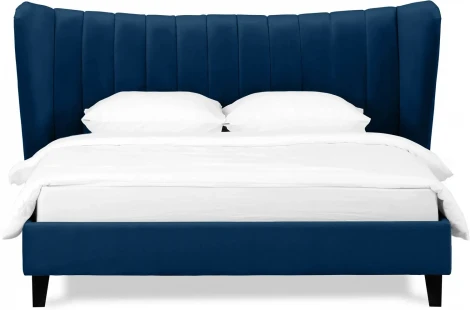 Кровать Queen II Agata L ОГОГО (арт.574962), (Ткань/Синий)