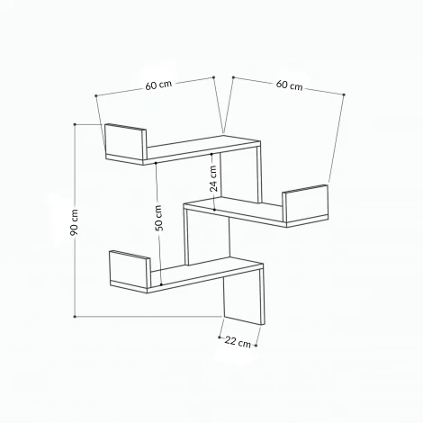 Полка угловая LEVE LUKSA CORNER BOOKCASE