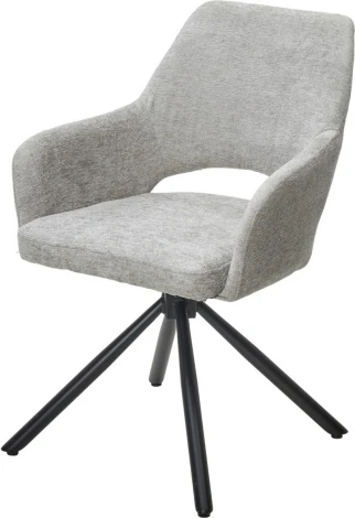 Стул M-City NURI 180 град. поворот. 3018-03 светло-серый, шенилл/ черный каркас
