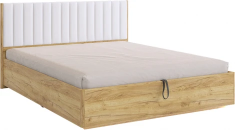 Адам Кровать с подъемным механизмом 160х200 см, цвет дуб крафт золотой/белоснежный (экокожа) Mebelson (арт.MSA-06.2760)