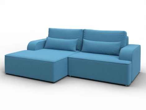 Диван угловой Лига-120 угол левый (ДСП,Брус,Фанера,ЛДС,Рогожка/Голубой) Лига Диванов 137286L