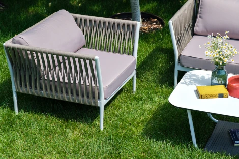 Лаунж-зона плетеная из роупа 4-местная, цвет серо-коричневый 4SIS Касабланка KASS2C2T-4-SET