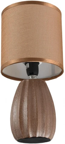 Настольная лампа Lumion Evana 8171/1T коричневый, керамика/текстиль E14 1*40W 220V (выключатель, круглые)