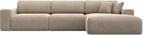 Диван угловой Лига-036 НПБ Классик Лонг правый угол (Бежевый/Велюр) Лига Диванов арт.121390