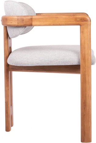 Стул Bradexhome Rich рогожка бежево-голубая с ножками цвета орех