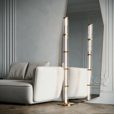 Торшер колонна Eurosvet Stark 80537/1 латунь (LED, 220V, выключатель)