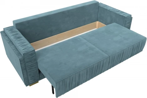 Диван прямой Лига-044 (Бирюзовый,Бежевый/Велюр) Лига Диванов арт.122251