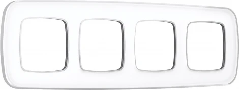 Рамка Ambrella Volt OMEGA Coint (Белый Стекло органическое/Серебро) 4-ая OF640134