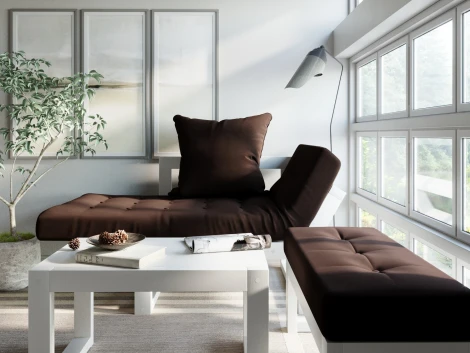 Кресло Arsko Амбер белая эмаль шоколадный велюр