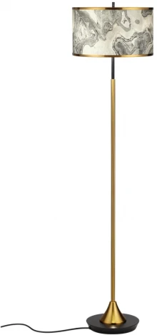 Торшер Odeon Light Bergi 5064/2F античн.бронза/серо-беж./металл/натур.камен."шпон" E27 LED 2*10W (220V, выключатель, круглые)