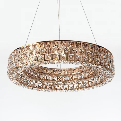 Подвесная люстра светодиодная хрустальная с регулировкой цветовой температуры Modelux MODELUX ML.332.600 GD