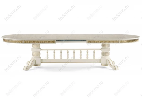 Деревянный стол Woodville Кассиль крем с золотой патиной 450830