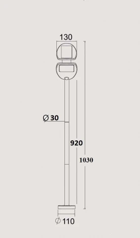 Грунтовый светильник светодиодный на солнечных батареях с датчиком движения Oasis Light SOLAR P9011-1030 S