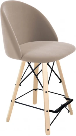 Стул полубарный Sheffilton SHT-ST35/S80-1 латте/прозрачный лак/черный