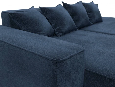 Диван угловой Лига-065 угол левый (ДСП/Пластик/Велюр/Синий) Лига Диванов 129808L