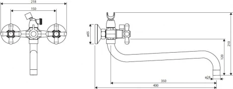 Смеситель Dorff Vintage D6095000 универсальный