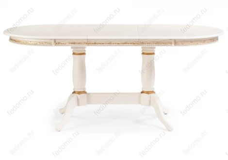 Деревянный стол Woodville Джил крем с золотой патиной 450820