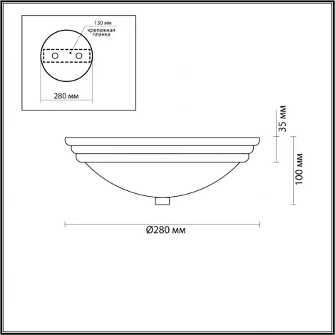 Настенно-потолочный светильник круглый Kayla 5261/2C хром E27 2*60W (220V, круглые)