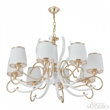 Подвесная люстра Arte Milano Florentia-3857 303857/8 Wh/Gd (220V, на цепи)