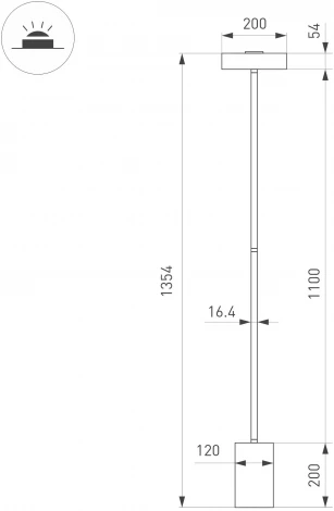 Торшер SP-SAMSARA-FLOOR-16W Warm3000 (BK, 110 deg, 230V) (Arlight, IP20 Металл) 052014 (LED)
