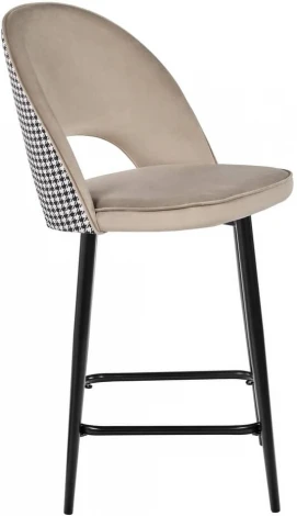 Стул полубарный Leo латте с жаккардом, с поворотным механизмом Bradex Home арт.RF 0268