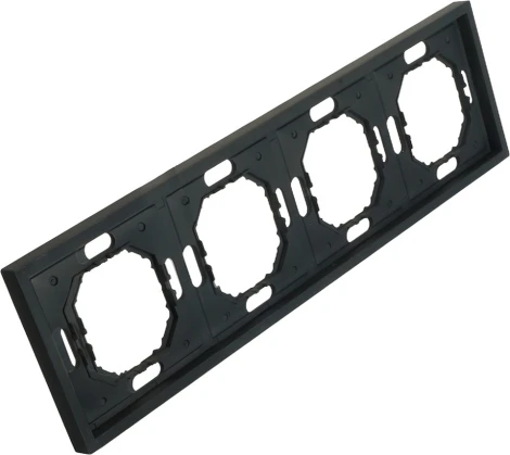 Рамка на 4 поста (черный) Stekker Эмили 49861