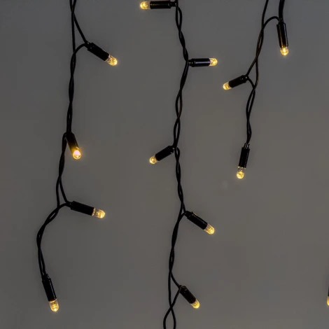 Гирлянда Бахрома 3,1 x 0,5 м тепло-белая 220В, 120 LED, провод черный каучук 2,3мм, IP65 Laitcom ECO120-1-2WW