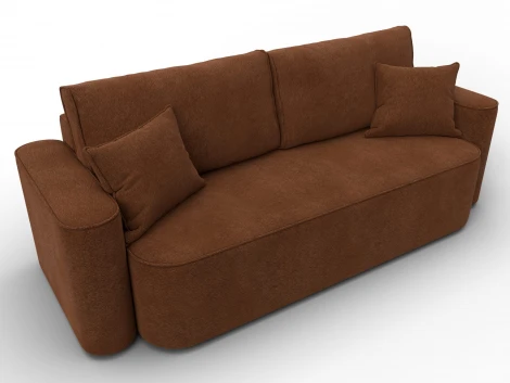 Диван прямой Лига-118 НПБ (ДСП,ЛДСП,Брус,Фанера,Велюр/Терракотовый) Лига Диванов 137080