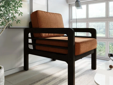 Кресло Arsko Бергер венге рогожка оранжевая