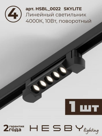 Трековая система в сборе встраиваемая однофазная 220V Hesby Lighting Skylite №10 HSBL_kompl_S010_VI2B4K