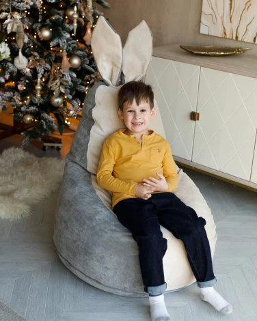 Кресло мешок Dreambag Зайчик Серо-Бежевый (Классический) 19132