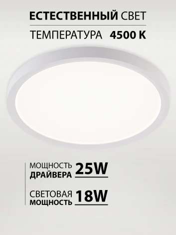 Потолочный светильник светодиодный 18W, белый Natali Kovaltseva Plain LED LAMPS 81113/2C