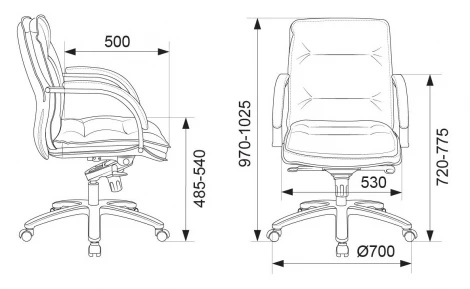 Кресло руководителя Бюрократ T-9927SL-LOW слоновая кость кожа низк.спин. крестовина металл хром