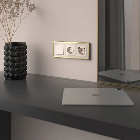 Выключатель одноклавишный (айвори акрил) Werkel W1110043 (a064052)