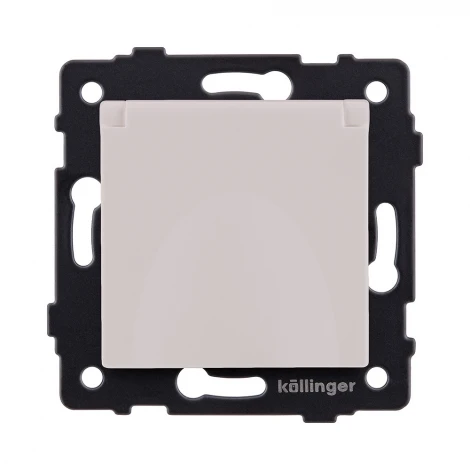 Розетка штепсельная SCHUKO 16A/250 В с крышкой, кашемир матовый Kollinger REA-006CM для Aspekt, Eleganz, Reflex