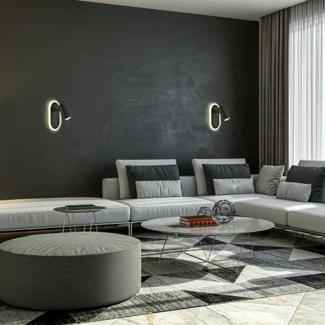 Спот светодиодный Escada Omega 10222/2LED Black 11Вт, 4000K, металл/акрил, чёрный/белый (220V)