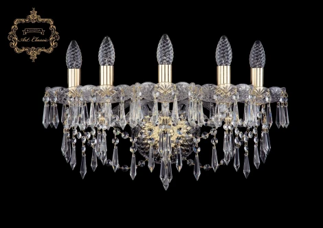 Бра Art Classic 10.23 10.23.5.165.XL.Gd.Dr (220V, хрусталь, подвески, подсвечник, свеча)