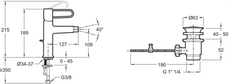 Смеситель Jacob Delafon Odeon Rive Gauche E21033-CP-CP для биде
