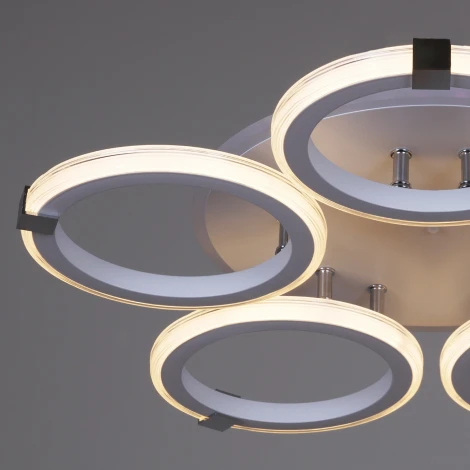 Потолочная люстра светодиодная на штанге Reluce 06319-3.3-05 WH+CR (RGB) (220V, пульт управления)