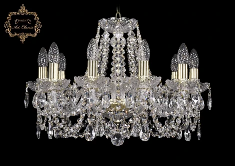 Подвесная люстра Art Classic 11.11 11.11.10.195.Gd.Sp (220V, хрусталь, на цепи, подсвечник, свеча)