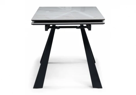 Кухонный стол Woodville Маунт 140x80 белый мрамор / черный