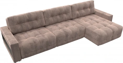 Диван угловой с полками Лига-053 НПБ Лонг Лига Диванов (Велюр) арт.128969