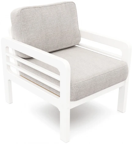 Кресло Arsko Бергер белая эмаль рогожка серая