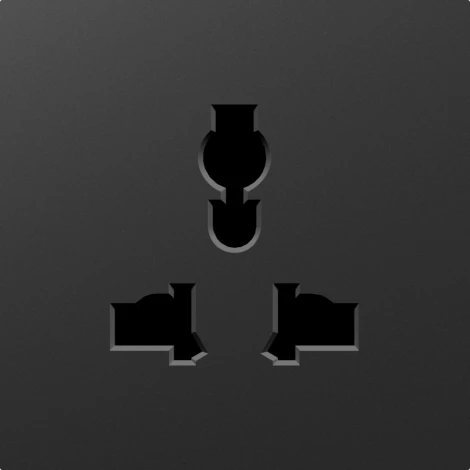 Накладка для розетки мультистандарт, со шторками 16A 250 В~, матовый карбон Donel A07 DE11630