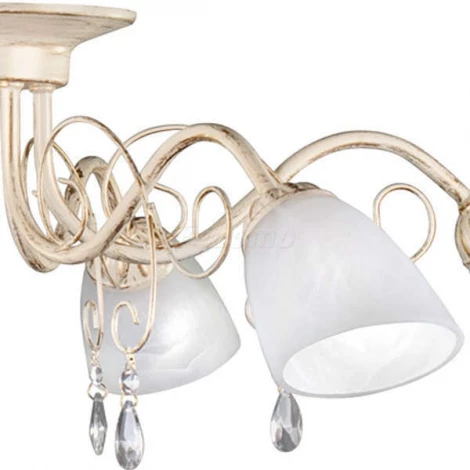 Люстра потолочная Day&Night, 6 плафонов, бежевый с золотом, белым и прозрачным