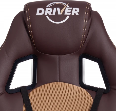 Кресло DRIVER (22) кож/зам/ткань, коричневый/бронза, 36-36/TW-21 Tetchair 19296