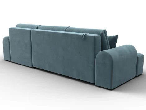 Диван угловой Лига-080 угол правый (ДСП/Пластик/Велюр/Бирюзовый) Лига Диванов 134746