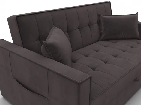 Диван прямой Лига-104 (140) (ЛДСП,Брус,Фанера,Велюр/Коричневый) Лига Диванов 134872