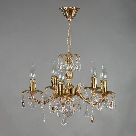 Подвесная люстра Ambiente by Brizzi Benisa 2226/5 WP New Leaf (220V, на цепи, подсвечник, свеча)